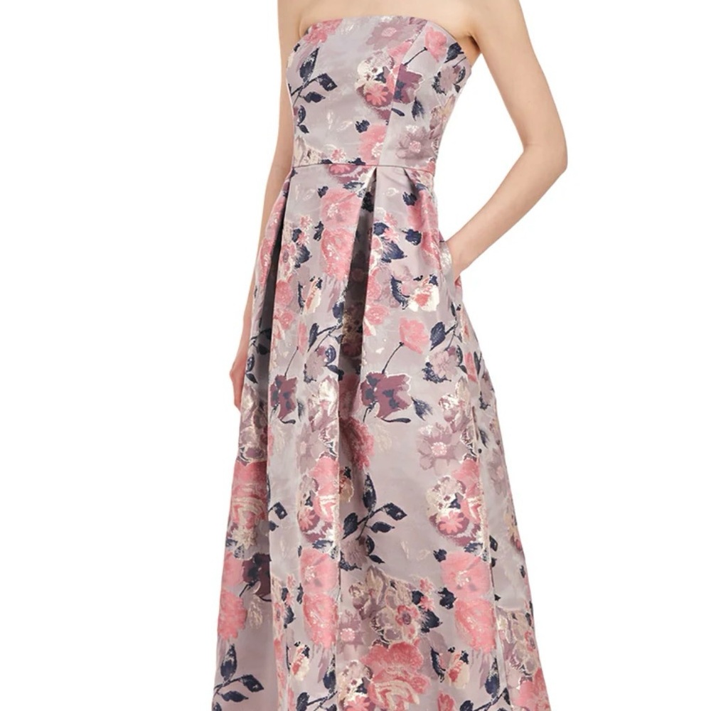 Floral Strapless Evening Gown